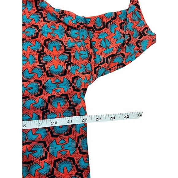 LuLaRoe Irma Women's Burgundy & Blue Long Top - Picture 6 of 7